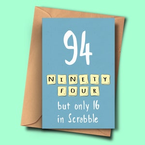 Drôle 94e anniversaire carte, Tournant 94,Quatre-vingt-dix-quatrième Brithday, d’elle, pour elle, femme, neveu, papa, belle-mère, Stepmum, maman, grand-père