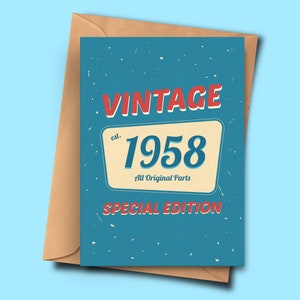 Lustige 64 Jahre alte Geburtstagskarte für 1958 Geborene, Enkelkinder, Nichte von Ihm für Sie (A5 - 14,8x21cm) mit Umschlag