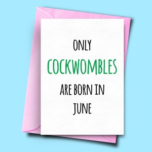 Solo i cockwomble nascono a giugno, per lui, da lui, biglietto di compleanno divertente di giugno, carta divertente per il compagno, carta patrigno, carta divertente per il compagno