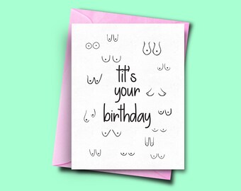 Tit's Your Birthday!, Funny Birthday Card, Boobs Birthday Card, Card for Her, Birthday Card for Him, Funny Boyfriend Card, Adult Cards Gifts
