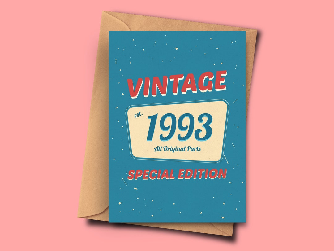 Funny 29 Year Old Birthday Card for People Born in 1993, Grandma, Mummy ...