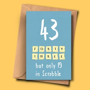 Lustige Karte für 43. Geburtstag, Drehen 43, vierzig-dritte Brithday-Karte, von ihm, von ihr, Schwiegervater, Ehemann, Sohn, Enkel, Schwiegermutter