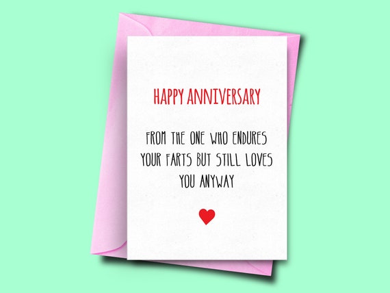 Funny Happy Anniversary Card From the One Who Endures Your - Etsy Sweden Funny Happy Anniversary Card From the One Who Endures Your - Etsy Sweden