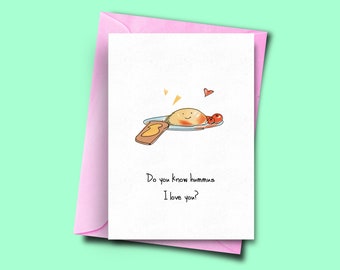 Silly Hummus Pun Birthday Card for Girlfriend, Funny Birthday Card for Him, Card From Wife, Pun Related Cards, Foodie Birthday Card, Vegan