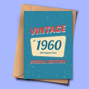 Lustige 62 Jahre alte Geburtstagskarte für 1960 Geborene, Opa, Freund von Ihm für Sie (A5 - 14,8x21cm) mit Umschlag