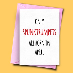 Solo gli spunktrumpet nascono ad aprile, da lei, da lui, divertente biglietto di compleanno aprile, biglietto di compleanno del figlio, biglietto di compleanno del migliore amico