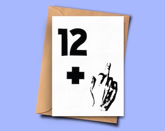 funny Birthday Card for 13th Birthday, Adult Birthday Card for Thirteen Year Old, Card From Girlfriend, Boyfriend Card, Card for Son