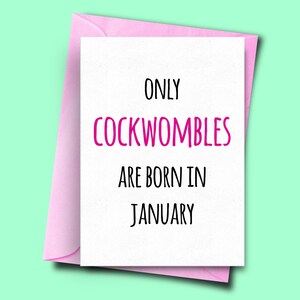 Alleen Cockwombles zijn geboren in januari, van haar, voor hem, Grappige Verjaardagskaart januari, Oom Verjaardagskaart, Beste Vriend Verjaardagskaart