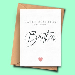 Geburtstagskarte für Bruder, einfache Geburtstagskarte, für ihn, moderne Geburtstagskarte, alles Gute zum Geburtstag Bruder, Karte von Schwester, Karte von Bruder