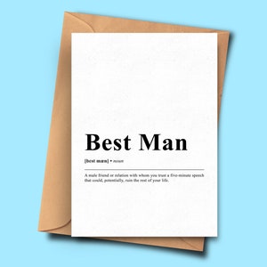 Best Man Hochzeitskarte A5 - 14,8x21cm mit Umschlag