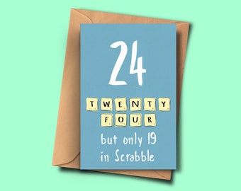 Boyfriend Twenty-Fourth Birthday Card Stepdad Partner For Her Modern 24th Birthday Card Stepmum Sister For Him Friend Girlfriend