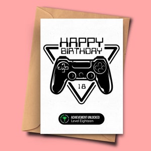 18. Geburtstagskarte für Gamer achtzehnten Geburtstagskarte für sie für ihn, Nerdy Geburtstagskarte, Freund, Nerdy Geburtstagskarte, Karte für Gamer