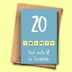 Cartão engraçado de aniversário de 20 anos, completando 20 anos, vigésimo aniversário, para ele, dele, pai, irmão, neto, namorada, avô, mãe, amigo