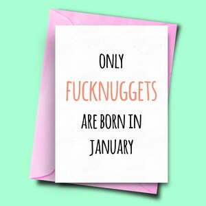 Apenas Fucknuggets nascem em janeiro, dela, para ele, cartão de aniversário engraçado de janeiro, cartão de aniversário da esposa, cartão engraçado para companheiro, cartão do padrasto