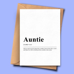 Tante Definition Karte A5 - 14,8x21cm mit Umschlag