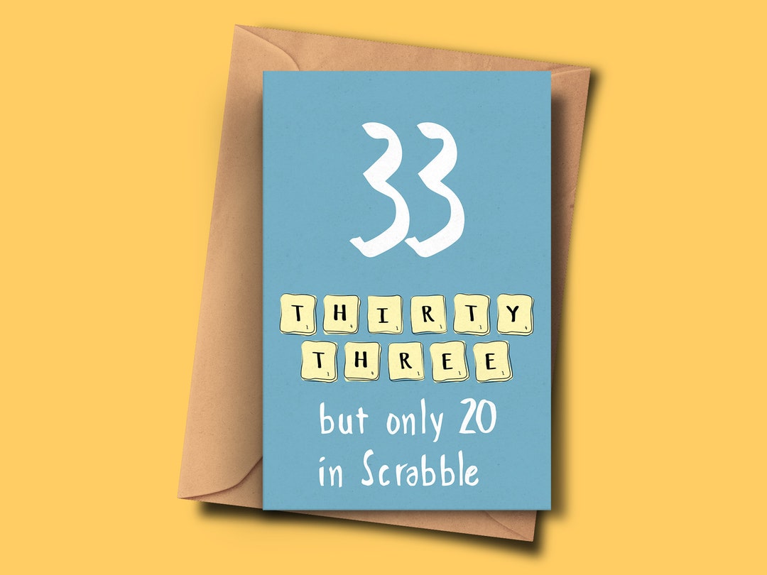 Funny Card for 33rd Birthday,turning 33,thirty-third Brithday Card, for ...