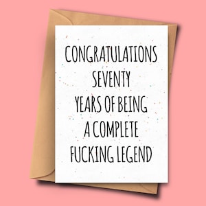 Cartão de aniversário engraçado de 70 anos, parabéns pelos 70 anos de ser uma lenda completa, cartão da namorada, cartão de aniversário, melhor amiga, sobrinha, marido