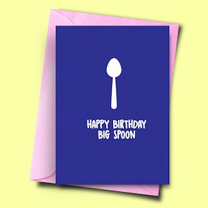 Buon compleanno Grande cucchiaio, biglietto di compleanno per il fidanzato, biglietto di compleanno carino per marito, biglietto di compleanno grande cucchiaio, biglietto da moglie o fidanzata