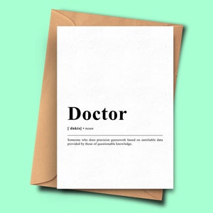 Carte de définition de médecin A5 - 5.8x8.3inch - 14.8x21cm avec enveloppe