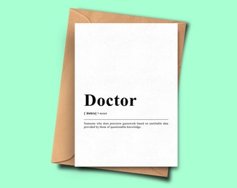Doctor Definition Card A5 - 5.8x8.3inch - 14.8x21cm With Envelope