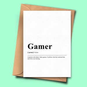 Gamer Definition Geburtstagskarte für Ihn A5 - 14,8x21cm mit Umschlag