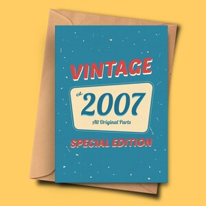 Drôle de carte d’anniversaire de 15 ans pour les personnes nées en 2007, neveu, grand-mère d’elle pour lui (A5 - 5.8x8.3inch - 14.8x21cm) avec enveloppe