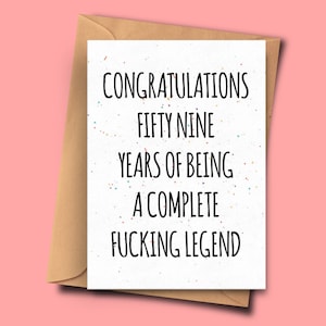 Drôle cinquante-neuvième carte brithday, félicitations pour 59 ans d’être une légende complète, drôle de carte de la femme, drôle de carte pour papa, carte femme