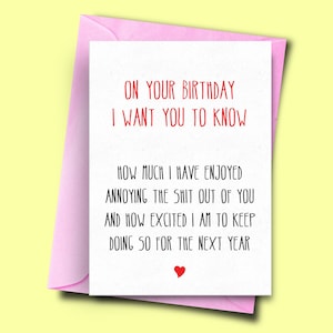 Funny Card voor partner, paren kaarten, verjaardagskaart voor verloofde, grappige kaart voor vrouw man, kaarten voor hem haar, grappige verjaardagskaart Liefde