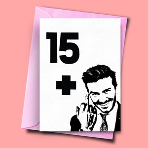 Funny 16th Birthday Card, Middle Finger 15+ 1, Cheeky 16th Birthday Card, For Her Him Friend, Insulting Card, Cheeky Birthday Card