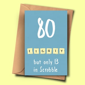 Tarjeta de cumpleaños 80 divertido, girando 80, ochenta Brithday, para él, para ella, papá, padrastro, hermana, amigo, esposa, madrastra, abuela, marido