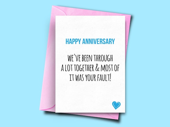 Old English Co. Anniversary Karte – 'I Met You I’m Keeping You', Lustige Liebeskarte, 15x15 Cm
