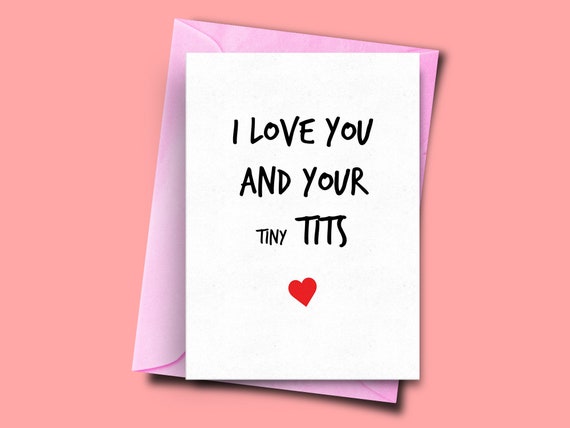 Cheeky Typography Valentine's Day Card / Anniversary Card - Boobs