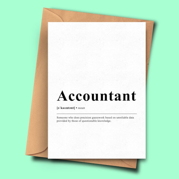 Accountant Definitie Kaart A5 - 5.8x8.3inch - 14.8x21cm Met Envelop