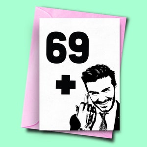 Funny 70th Birthday Card, Middle Finger 69+ 1, Adulte 70th Birthday Card, For Husband Son Sister, Cartes d’anniversaire, Carte sarcastique