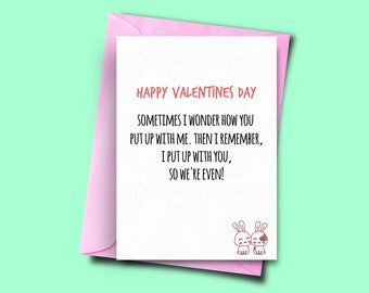 Funny Valentines Day Card for Boyfriend, Valentines Card Husband, Card from Wife Girlfriend, Lovers Card, Jokes Valentines Card, Cute Card