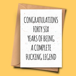 Drôle de carte d’anniversaire 46e, félicitations pour 46 ans d’être une légende complète, oncle, papa carte d’anniversaire, neveu, mari