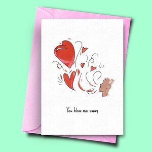 You Blow Me Away, Tarjetas de aniversario cursis, Para la esposa, Del esposo, Tontos juegos de palabras Tarjetas de San Valentín, Novio 1er aniversario Tarjeta, Novia