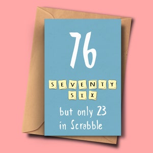 Grappige 76e verjaardagskaart, draaien 76,Zesenzeventigste brithday, voor haar, voor hem, dochter, zus, kleinzoon, broer, neef, stiefvader, vrouw