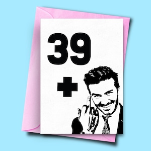 Funny 40th Birthday Card, Middle Finger 39+ 1, Insulting 40th Birthday Card, For Boyfriend Her Son, Adult Card, Offensive Card