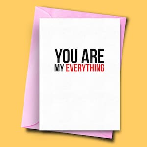 Tarjeta de aniversario divertido, usted es mi todo, tarjeta de compromiso, tarjetas de aniversario de boda, novio, novia, San Valentín