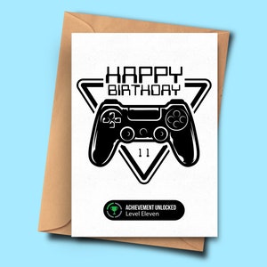 11 ° biglietto di compleanno per giocatore undicesimo biglietto di compleanno per lui per lei, ragazza, biglietto di compleanno giocatore, biglietto di compleanno per videogiochi, patrigno