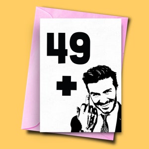 Funny 49th Birthday Card, Middle Finger 49+ 1, Adult 49th Birthday Card, For Girldfriend Friend Stepdad, Sarcasme Card, Insulting Card