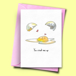Tarjeta temática Pun para amigo, tarjeta de huevo Pun, tarjeta divertida para el mejor amigo, tarjeta de ella, tarjeta divertida para él, puns de comida, cumpleaños de bromas de huevos tontos