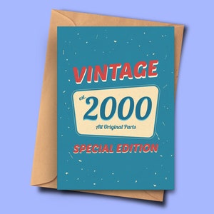 Drôle de carte d’anniversaire de 22 ans pour les personnes nées en 2000, grand-mère, grand-père de lui pour elle (A5 - 5.8x8.3inch - 14.8x21cm) avec enveloppe
