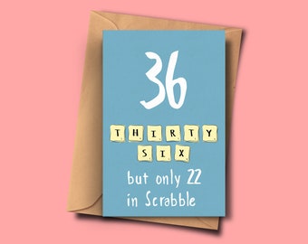 Funny 36th Birthday Card,Turning 36,Thirty-Sixth Brithday, For Him, For Her, Uncle, Husband, Friend, Aunt, Daughter, Mum, Dad, Granddaughter
