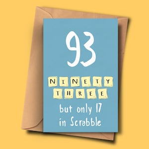 Lustige Karte für 93. Geburtstag, Drehen 93, neunundneunzig-dritte Brithday-Karte, von ihr, für sie, Onkel, Sohn, Großvater, Tante, Stiefmutter, Freundin