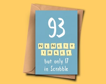 Funny Card For 93Rd Birthday,Turning 93,Ninety-Third Brithday Card, From Her, For Her, Uncle, Son, Grandfather, Aunt, Stepmum, Girlfriend