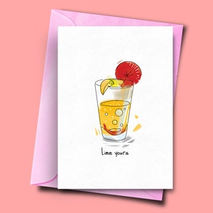 Lime Yours, Cheesy Pun Card, Anniversary Card For Him, Valentines Card For Her, Girlfriend Card, Boyfriend Puns, Terrible Puns Valentine Day