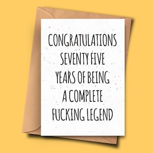 Verjaardagskaart Forseventy-Five Year Old, Gefeliciteerd met 75 jaar van een complete legende, verjaardagskaart haar, kaart van vrouw, Stepmum