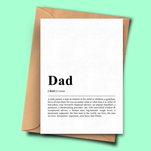 Carte de définition de papa A5 - 5.8x8.3inch - 14.8x21cm avec enveloppe